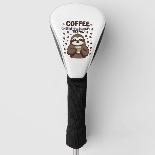 Kaffee rückwärts geschrieben ist eeffoC Koffein-Fa Golf Headcover (Vorderseite)