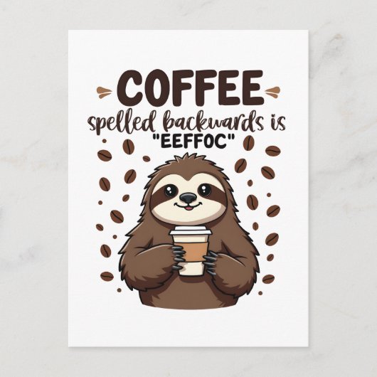 Kaffee rückwärts geschrieben ist eeffoC Koffein-Fa Postkarte (Vorderseite)