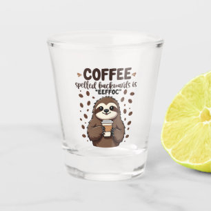 Kaffee rückwärts geschrieben ist eeffoC Koffein-Fa Schnapsglas