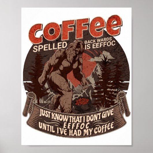 Kaffee rückwärts geschrieben ist Eeffoc Poster (Vorne)