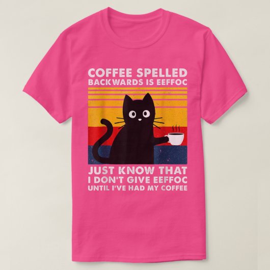 Kaffee rückwärts geschrieben ist Eeffoc Tasse, Bla T-Shirt (Design vorne)