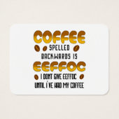 Kaffee rückwärts Kaffeeliebhaber (Rückseite)