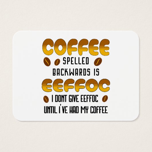 Kaffee rückwärts Kaffeeliebhaber (Vorderseite)