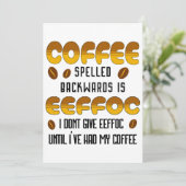 Kaffee rückwärts Kaffeeliebhaber Einladung (Stehend Vorderseite)