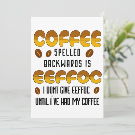 Kaffee rückwärts Kaffeeliebhaber Einladung (Stehend Vorderseite)