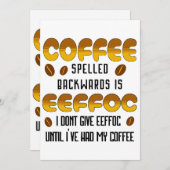 Kaffee rückwärts Kaffeeliebhaber Einladung (Vorne/Hinten)