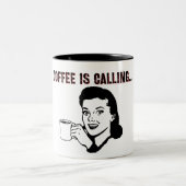 Kaffee ruft. zweifarbige tasse (Mittel)