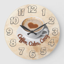 Kaffee, Ruhe, Gemütliches Wanduhr-Design