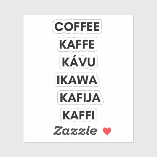 Kaffee rund um die Welt Aufkleber (Blatt)