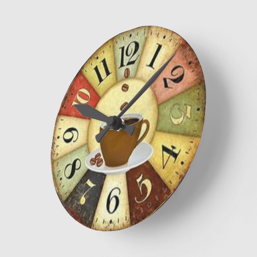 Kaffee Runde Wanduhr (Winkel)
