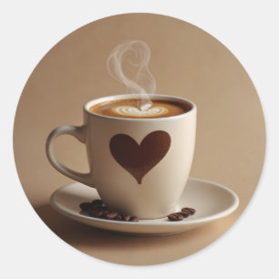 Kaffee Runder Aufkleber