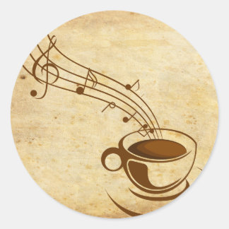 kaffee runder aufkleber