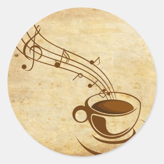 kaffee runder aufkleber (Vorderseite)