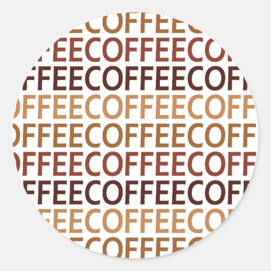 Kaffee Runder Aufkleber (Vorderseite)