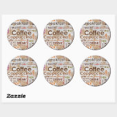 Kaffee-Rundsticker , 3 Zoll (Blatt 6) Runder Aufkleber (Blatt)