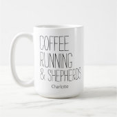 Kaffee Running & Shepherds Name hinzufügen Kaffeetasse (Links)