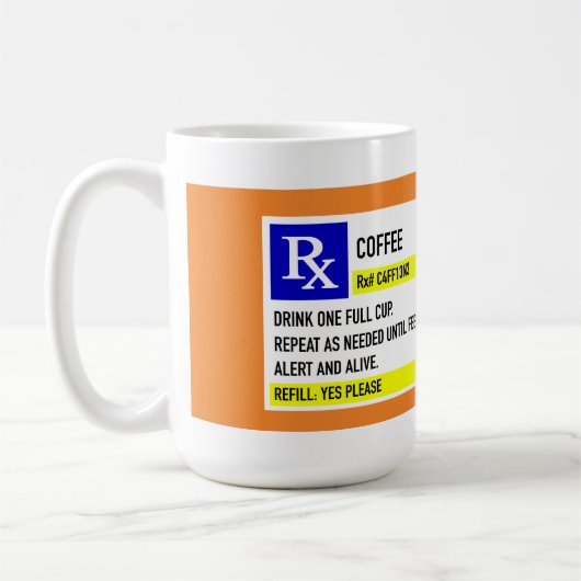 Kaffee Rx Tasse (15oz. Weiß) (Links)
