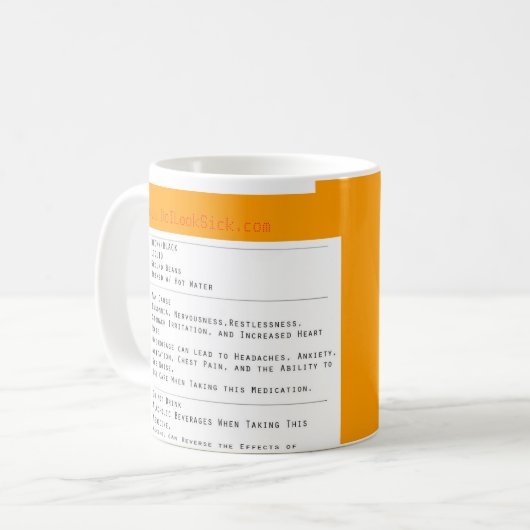 Kaffee Rx Verordnung Kaffeetasse (Vorderseite Links)