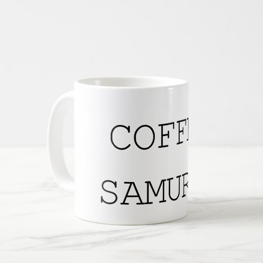 Kaffee Samurai Kaffeetasse (Vorderseite Links)