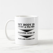 Kaffee Sarkasmus Filter Lustiger Becher Kaffeetasse (Links)