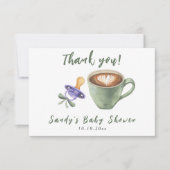 Kaffee-Saugling mit Schleife - Baby Shower Danke (Vorderseite)