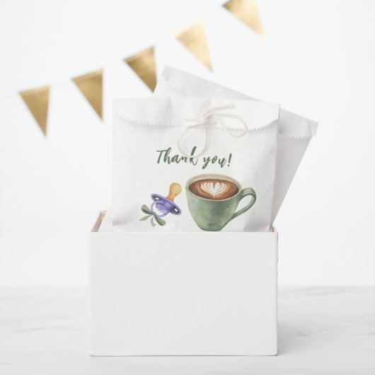 Kaffee-Saugling mit Schleife Baby Shower Danke Geschenktütchen (Party)