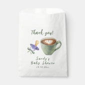 Kaffee-Saugling mit Schleife Baby Shower Danke Geschenktütchen (Vorderseite)