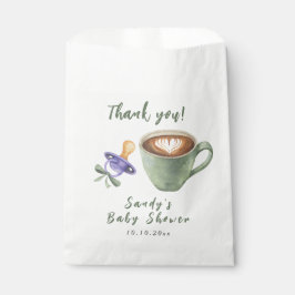 Kaffee-Saugling mit Schleife Baby Shower Danke Geschenktütchen