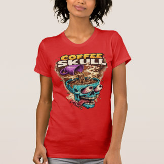 Kaffee-Schädel-Damen-T-Shirt T-Shirt