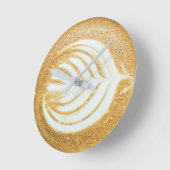 Kaffee-Schaum-Blatt Runde Wanduhr (Winkel)