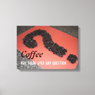 Kaffee-Schild mit Kaffeebohnen Leinwanddruck