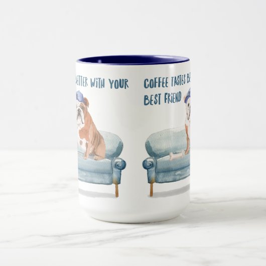 Kaffee schmeckt besser. English Bulldog Edition Tasse (Zentrum)