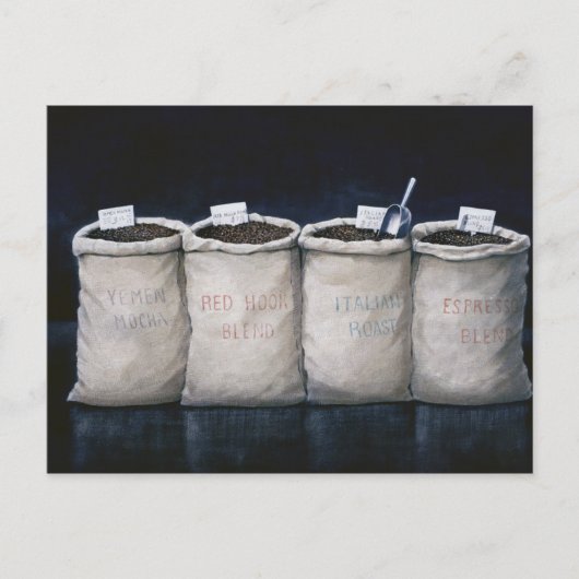 Kaffee schmeißt 1990 raus postkarte (Vorderseite)