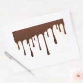 KAFFEE-SCHOKOLADE-TROPFEN JUMMY-KÖSTLICHE WORTE GR RECHTECKIGER AUFKLEBER (Umschlag)