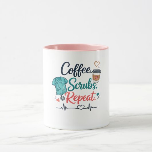 Kaffee. Schrubben. Wiederholen. Tasse (Zentrum)