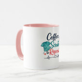 Kaffee. Schrubben. Wiederholen. Tasse (Vorderseite Links)