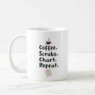 Kaffee-Schrubs-Diagramm-Wiederholungszitat Kaffeetasse