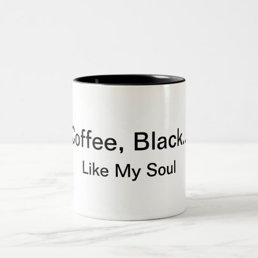 Kaffee, Schwarzes… Wie meine Soul-Tasse Zweifarbige Tasse (Mittel)