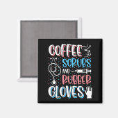 KAFFEE SCRUBS RUBBER GLOVES RN Registered Nurve Magnet (Vorderseite/Rückseite)