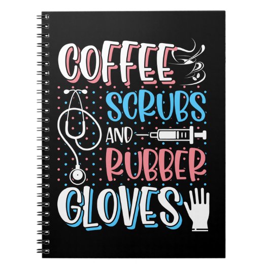 KAFFEE SCRUBS RUBBER GLOVES RN Registered Nurve Notizblock (Vorderseite)
