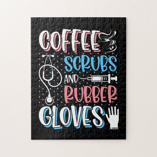 KAFFEE SCRUBS RUBBER GLOVES RN Registered Nurve Puzzle (Vertikal)