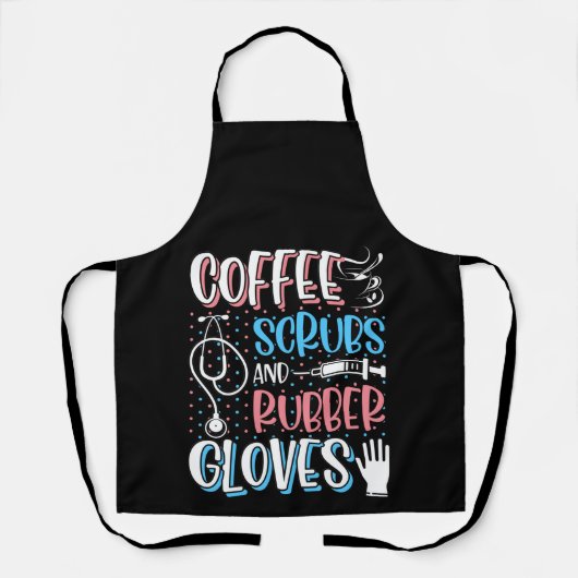 KAFFEE SCRUBS RUBBER GLOVES RN Registered Nurve Schürze (Vorderseite)