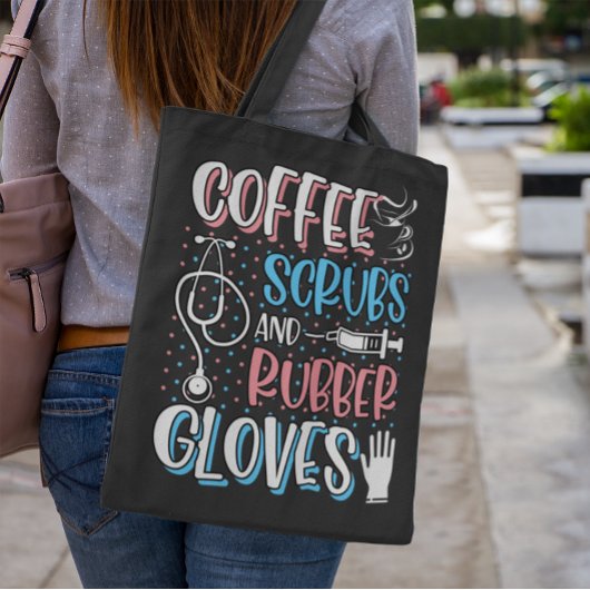 KAFFEE SCRUBS RUBBER GLOVES RN Registered Nurve Tasche