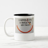 KAFFEE SETZT EIN LÄCHELN AUF MEIN GESICHT ZWEIFARBIGE TASSE (Links)