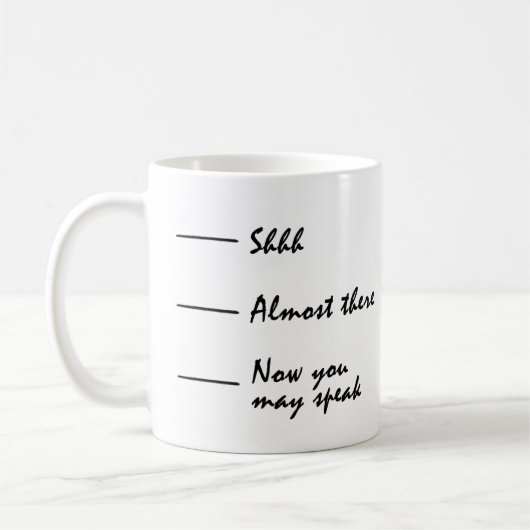 Kaffee - Shhh sprechen Sie nicht Kaffeetasse (Links)