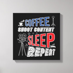 Kaffee Shoot Content Sleep Wiederholung Leinwanddruck