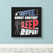 Kaffee Shoot Content Sleep Wiederholung Leinwanddruck (Insitu (Holzboden))