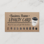 Kaffee-Shop 10 Cups Rustic Kraft Kundenloyalty Treuekarte (Vorderseite)