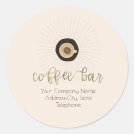 Kaffee-Shop-Bar Gold-Business-Label Runder Aufkleber
