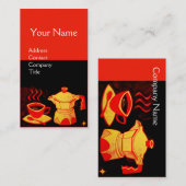 KAFFEE-SHOP /BAR/Roter Gelber Kaffee-Becher,Kaffee Visitenkarte (Vorne/Hinten)